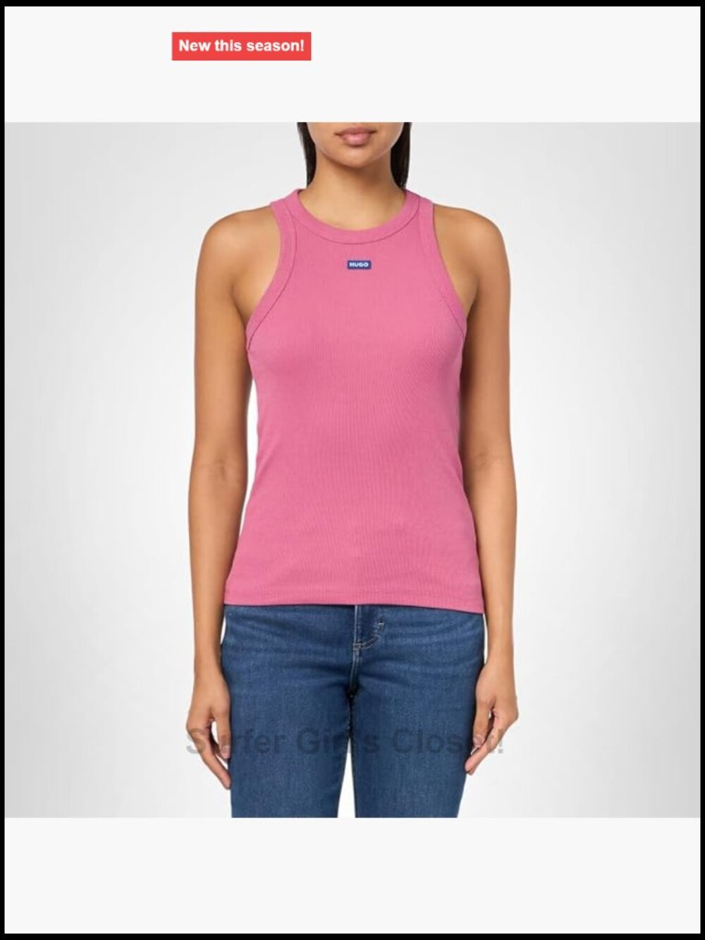 HUGO Women's Fitted Sleeveless Crew Neck Tank Top